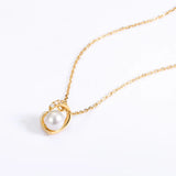 Heart Shape Necklace Set with Pearl 925 Sterling Silver Jewelry