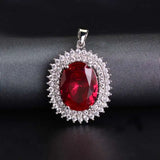 4ct Ruby cz Pendant 925 Silver Necklace For Women
