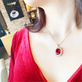 4ct Ruby cz Pendant 925 Silver Necklace For Women