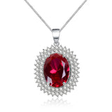 4ct Ruby cz Pendant 925 Silver Necklace For Women