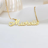 Personalized Heart Name Necklace Women Girl Wedding Jewelry