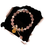 Romantic Pink Crystal Beaded Bracelet for Women Hand Chain Bracelets