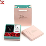 Romantic Pink Gift Boxes Jewelry Storage Cases Hand Bags Artificial Rose