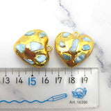 Pretty Heart Shape Larimar Insert Pendant Plated High For DIY Jewelry