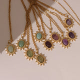 Purple Crystal Necklace Enamel Butterfly Pendant Necklace for Women