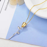 925 Sterling Silver Rose Flower Lovers' Pendant Necklace Gift