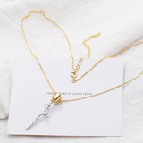 925 Sterling Silver Rose Flower Lovers' Pendant Necklace Gift