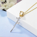 925 Sterling Silver Rose Flower Lovers' Pendant Necklace Gift