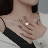 Romantic S925 Silver Chain Necklace with Shell Heart Pendant