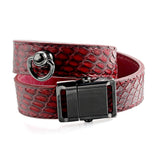 Red Glossy Scales Leather Choker Collar Necklace