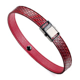 Red Glossy Scales Leather Choker Collar Necklace