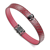 Red Glossy Scales Leather Choker Collar Necklace
