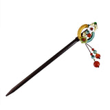 Red Pink Flower Tassel Hair Sticks Hair Chopsticks