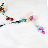 Red Pink Flower Tassel Hair Sticks Hair Chopsticks