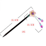 Red Pink Flower Tassel Hair Sticks Hair Chopsticks