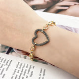 Rhinestone Heart Bracelet for Women