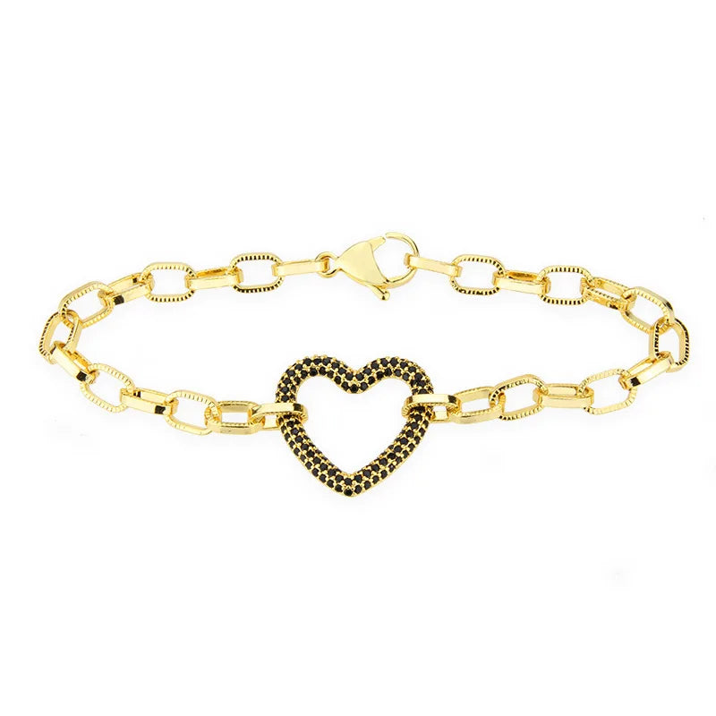 Rhinestone Heart Bracelet for Women