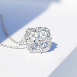 Romantic Silver Plate Zircon Pendant Necklace for Women