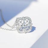Romantic Silver Plate Zircon Pendant Necklace for Women