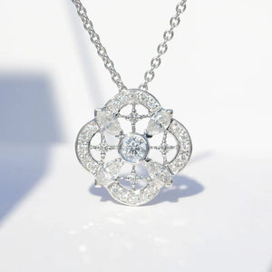 Romantic Silver Plate Zircon Pendant Necklace for Women