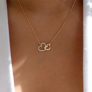 Heart-shaped Crystal Zircon Pendant Necklace for Women