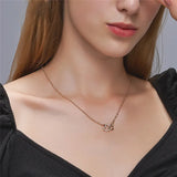 Heart-shaped Crystal Zircon Pendant Necklace for Women