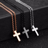 Romantic Small Cross Stainless Steel Pendant Necklaces For Women