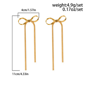 Romantic Zircon Snake Chain Tassel Earrings