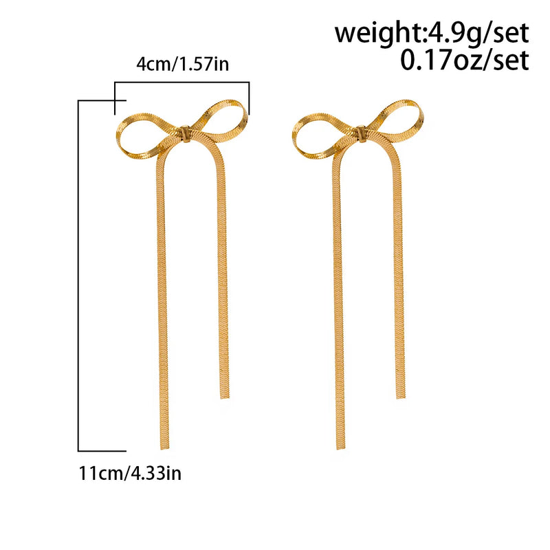Romantic Zircon Snake Chain Tassel Earrings