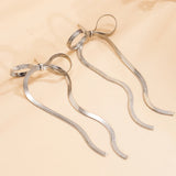 Romantic Zircon Snake Chain Tassel Earrings