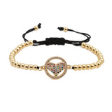 Light Yellow Heart CZ Bracelet Weave Jewelry