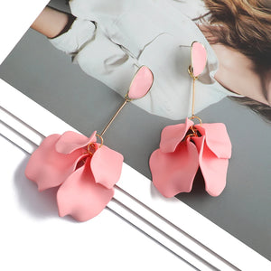 Romantic Acrylic Petal Drop Earrings for Women Girl