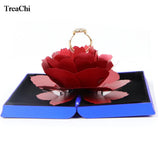 Romantic Pop Up Rose Flower Ring Case Wedding Engagement Women