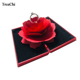 Romantic Pop Up Rose Flower Ring Case Wedding Engagement Women
