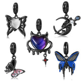 925 Silver Butterfly Purple Devil Horn Charms for Bracelet & Bangle