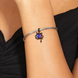 925 Silver Butterfly Purple Devil Horn Charms for Bracelet & Bangle