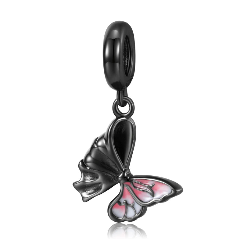 925 Silver Butterfly Purple Devil Horn Charms for Bracelet & Bangle