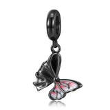 925 Silver Butterfly Purple Devil Horn Charms for Bracelet & Bangle