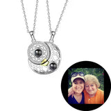 Sun Moon Photo Projection Necklace Romantic Couple Anniversary Jewelry