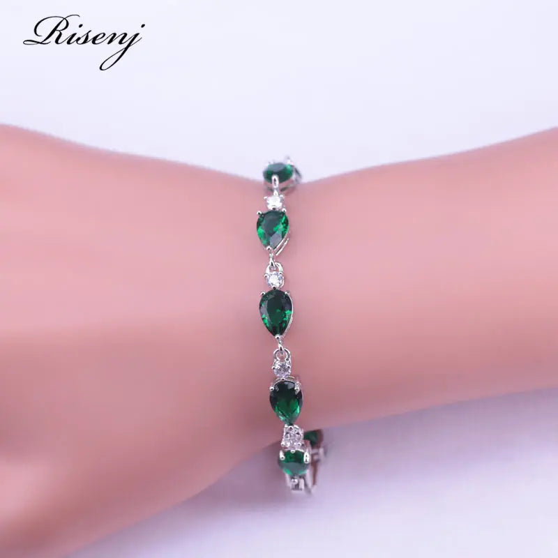 Romantic Pear Silver Jewelry Bracelet for Women