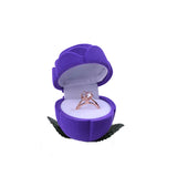 Romantic Ring Box Engagement Wedding Velvet Rose Earrings Jewelry Gift