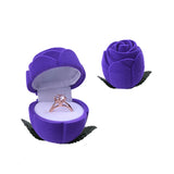 Romantic Ring Box Engagement Wedding Velvet Rose Earrings Jewelry Gift