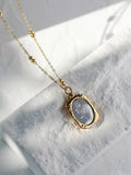 Vintage Rose Women's Necklace Stainless Steel Mirror Square Flower Pendant Chain