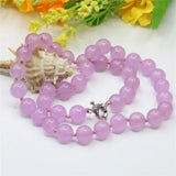 Romantic Violet Jades Stone Bead Necklace 18inch