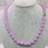 Romantic Violet Jades Stone Bead Necklace 18inch