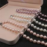 Pink Purple Pearl Necklace 10mm Diameter for Wedding
