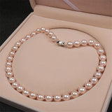 Pink Purple Pearl Necklace 10mm Diameter for Wedding