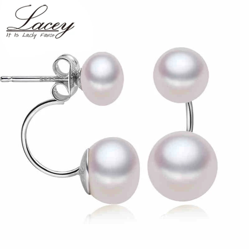Pink Freshwater Pearl Stud Earrings Wedding