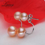 Pink Freshwater Pearl Stud Earrings Wedding