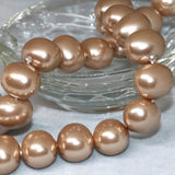 Champagne Shell Pearl Oval Top Beads 15inch